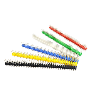 双排排针2*40双排针2.54mm间距2x40P黑白蓝红绿黄色排针10根