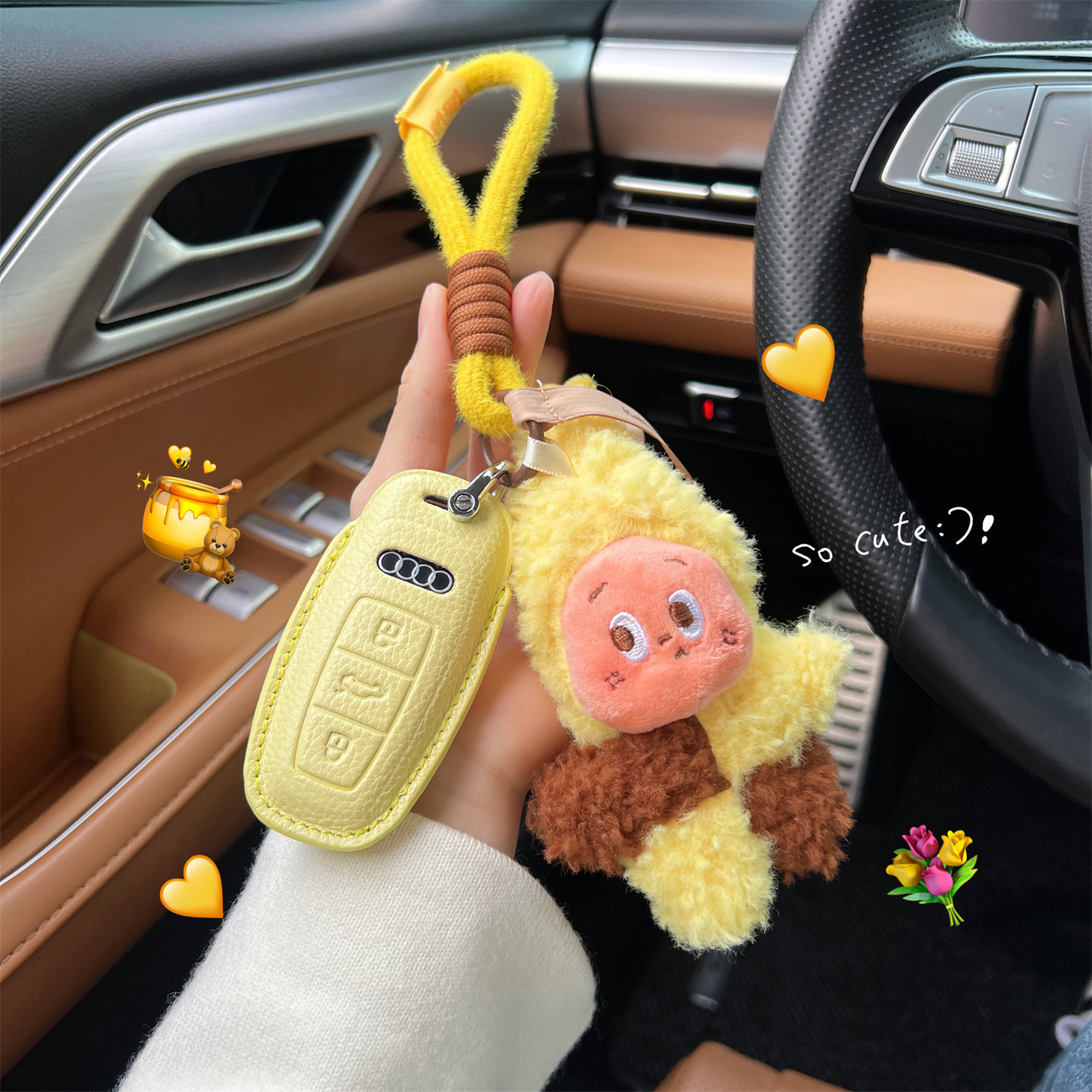 多巴胺星星人真皮钥匙套~~