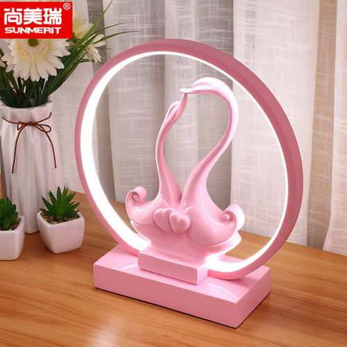 粉色ins少女台灯创意卡通儿童LED