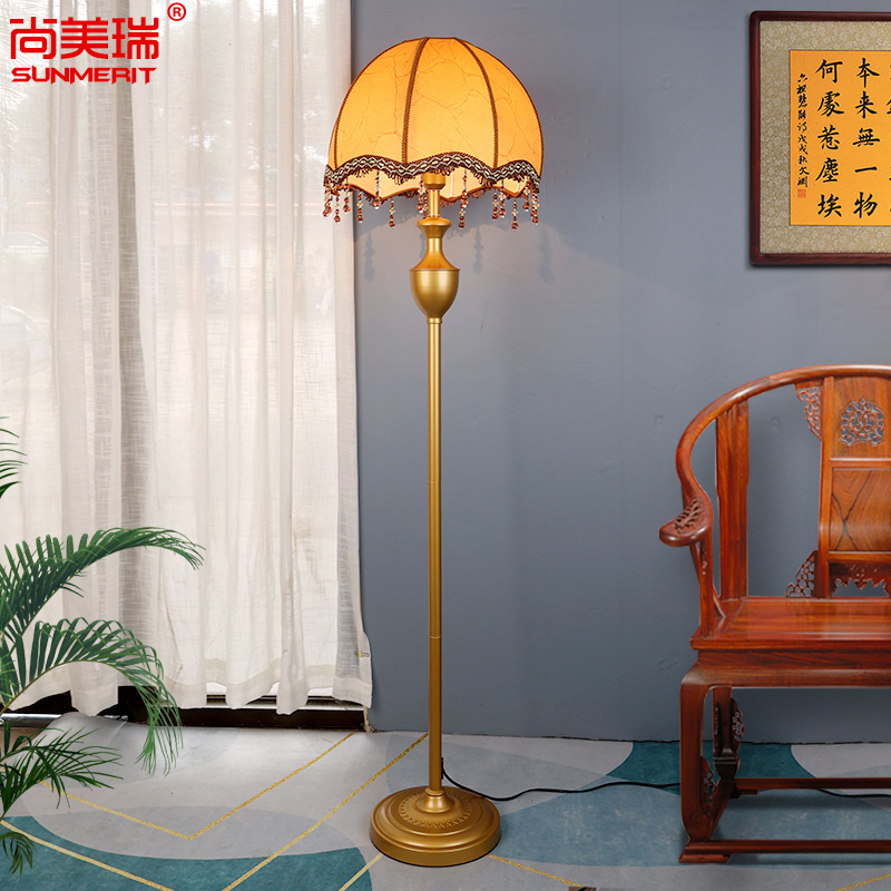 中式风格 仿羊皮灯罩 加复古吊珠