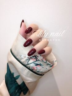 Lilynail酒红色车厘子色春季显白酱紫色成品美甲片定制穿戴甲N38