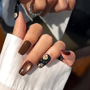 指甲贴轻奢可拆卸 手工穿戴甲2025秋冬新款 Lilynail鎏金繁花