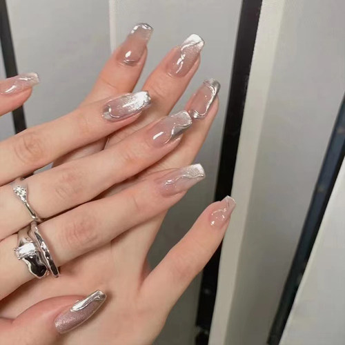 气质立体金属猫眼手工定戴甲