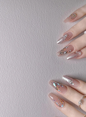 Lilynail人鱼粉极光钻定制穿戴甲