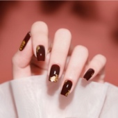 Lilynail酒红车厘子金箔新年春季 显白成品甲片穿戴可拆卸孕妇38