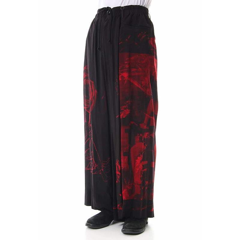 YOJIOOAK印花阔腿裤直筒裤