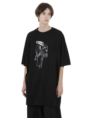 YOJI OOAK KARATE T-SHIRT空手道图案印花短袖T恤脚底签名暗黑男