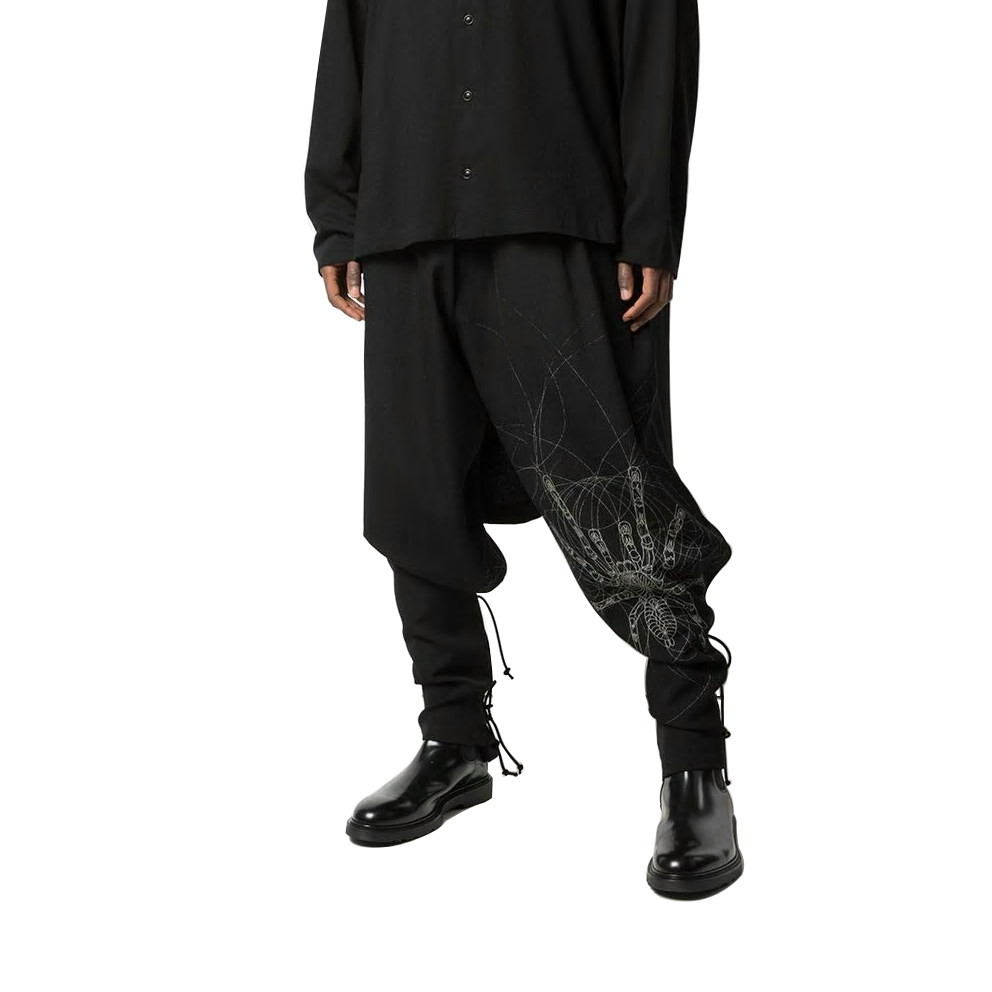 ooak设计师联名家纹蜘蛛吊裆裤