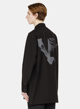 YOJI OOAK PINTED SHIRT 原创后背牵手棉质印花休闲长袖衬衫