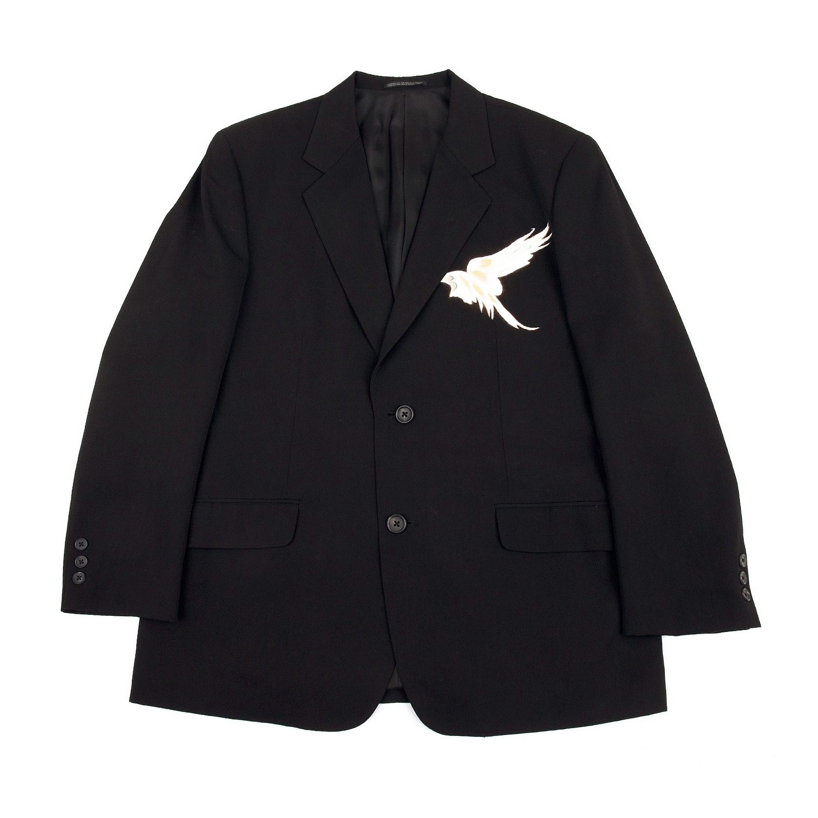 YOJI OOAKARCHIVE JACKET友婵染手绘名作天使羽翼羊毛夹克西服