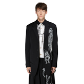 OOAK RUNWAY BLAZER YOJI DOG经典 复刻正面遛狗印花羊毛山本西服