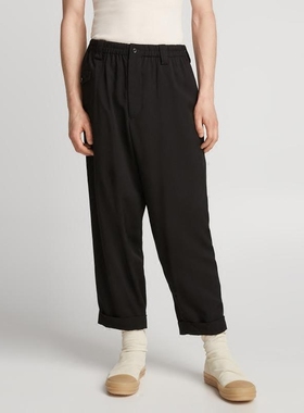 YOJI OOAK LINEN CASUAL PANTS黑色亚麻长裤休闲直筒裤原创潮牌