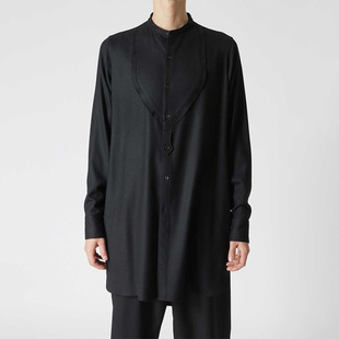 立领气质衬衫 原创设计VIYELLA羊毛纯色设计前门襟长袖 OOAK YOJI