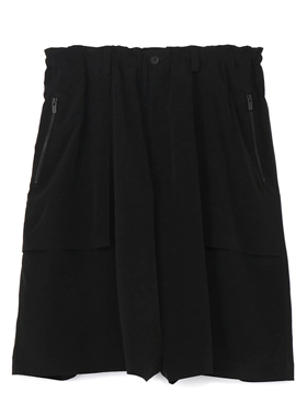 YOJI OOAK黑色大口袋功能拉链百慕大短裤男士轻薄日系宽松五分裤