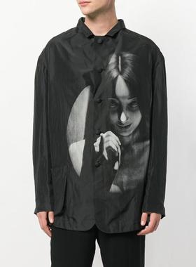 YOJI OOAK PRINTED SILK SUIT真丝印花夹克黑色美人画像西服东京