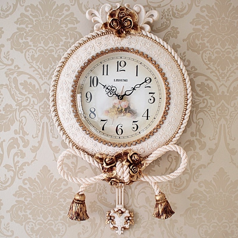 钟表欧式挂钟创意客厅简约豪华吊钟大气家用时尚个性田园挂表时钟