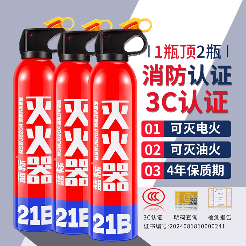 车载水基灭火器2025新款家用小型便携耐高温私家车用年检消防器材