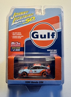 1:64 乔尼闪电 1990 本田 Honda CRX 海湾石油GULF 合金车模