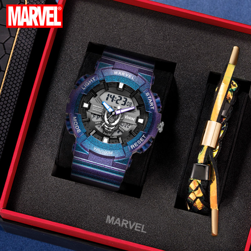 漫威联名毒液手表男款学生潮流机械防水运动青少年初高中生电子表