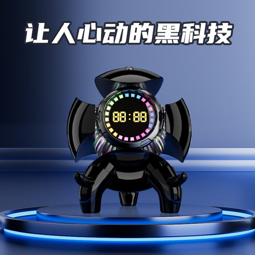 新款小怪兽智能蓝牙音响时钟闹钟插TF卡FM收音接蓝牙音箱创意礼品