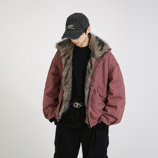 NineteenAutumn座山雕美式潮牌水洗棉衣外套宽松保暖加厚工装男装