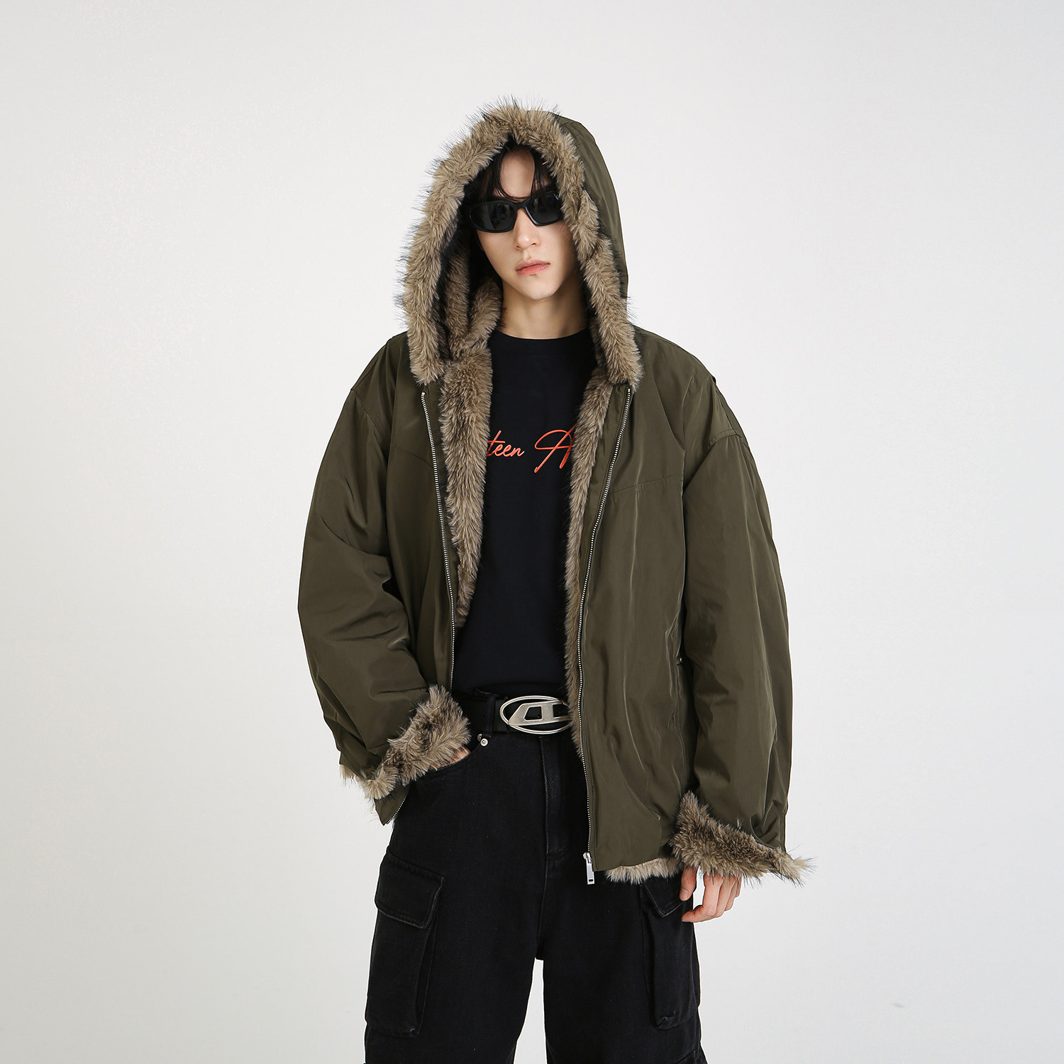 NineteenAutumn 冬季新款座山雕连帽外套夹克棉服派克服加厚男女