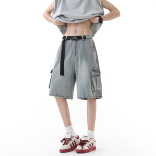男生牛仔短裤 学生青少年中裤 夏季 五分裤 潮流 工装 NineteenAutum