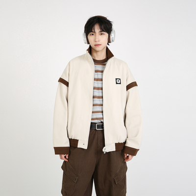 NineteenAutumn秋季美式复古立领工装风夹克哈灵顿简约短款外套男