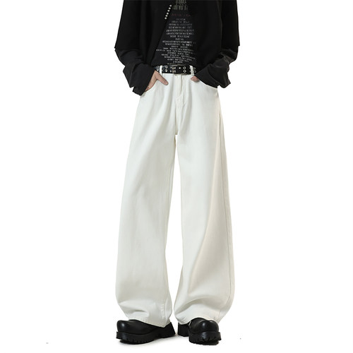 NineteenAutumn 潮牌长裤垂感宽松牛仔裤美式cleanfit阔腿裤男女