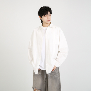 男女同款 NineteenAutumn秋季 衬衫 新款 韩系慵懒风基础纯色宽松长袖