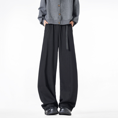 NineteenAutumn秋季新款美式松紧腰休闲裤宽松慵懒纯色休闲长裤男