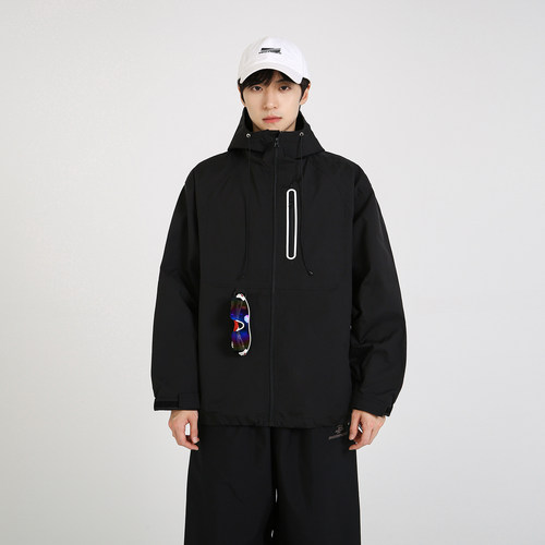 NineteenAutumn秋季连帽夹克宽松潮牌夹克户外防风登山服外套男