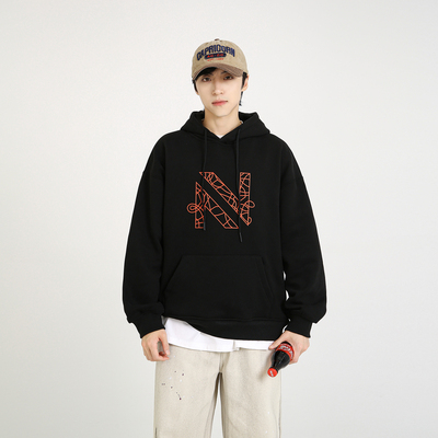 NineteenAutumn 美式潮牌印花宽松连帽卫衣套头青少年学生上衣男