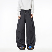 休闲长裤 NineteenAutumn秋季 男 褶皱伞兵裤 直筒工装 新款 宽松阔腿裤