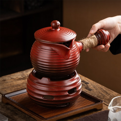 原矿老岩泥罐罐壶酒精炉煮茶套装
