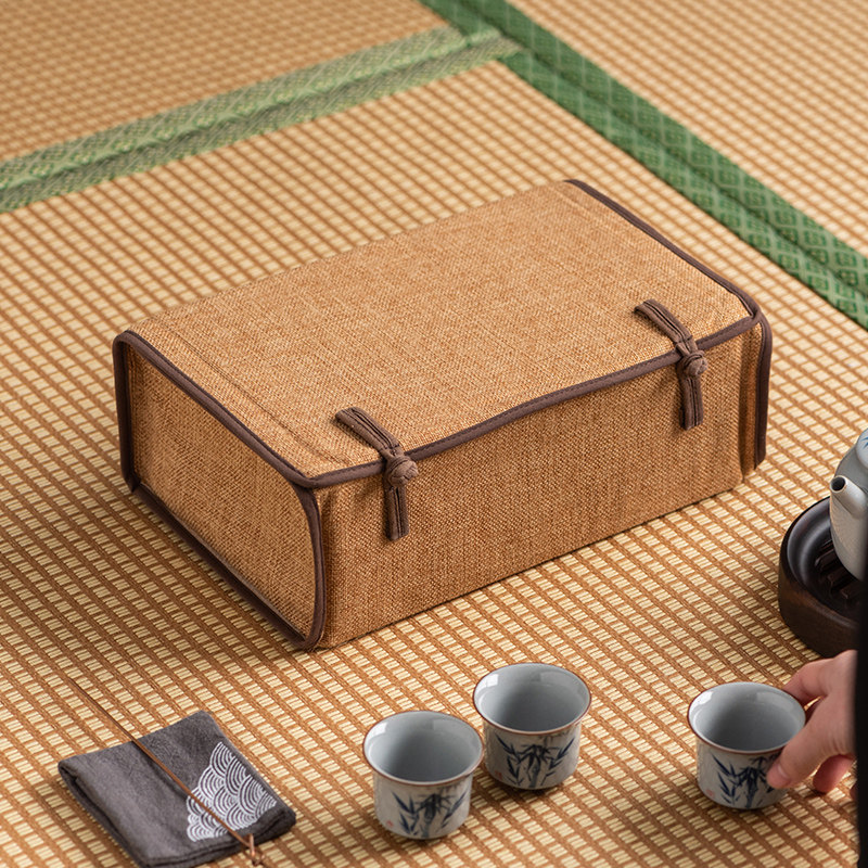 中国风国家潮流茶具化妆品包家庭户外便携式旅行茶具茶壶茶杯化妆