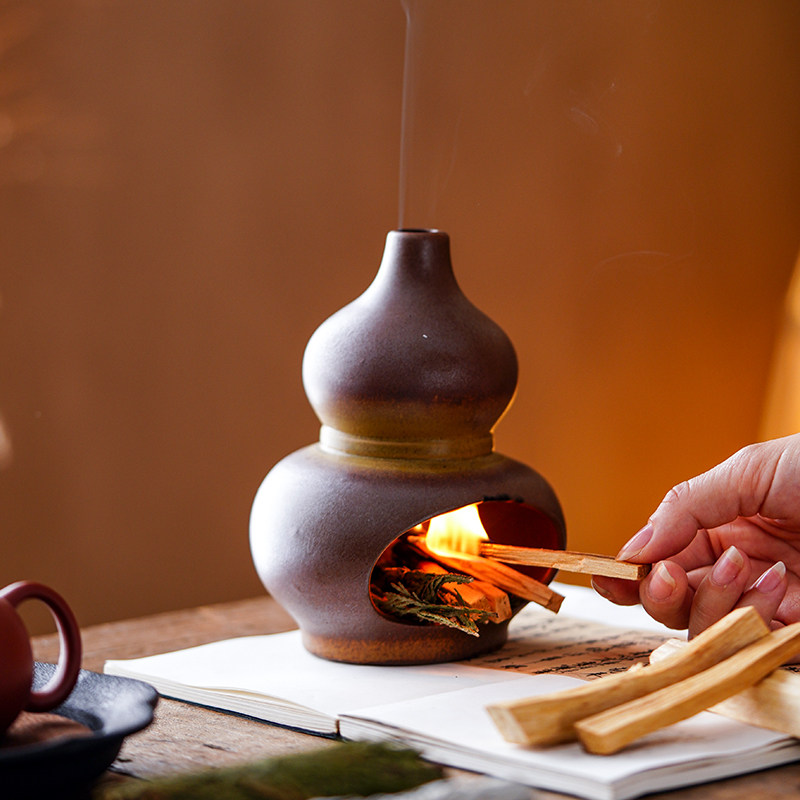 陶瓷葫芦香炉香薰炉雪松鼠尾草熏香壁炉家日常净化冥想熏香炉香薰,餐饮具,茶道/香炉,淘宝优惠券,粉丝福利购,淘宝优惠卷