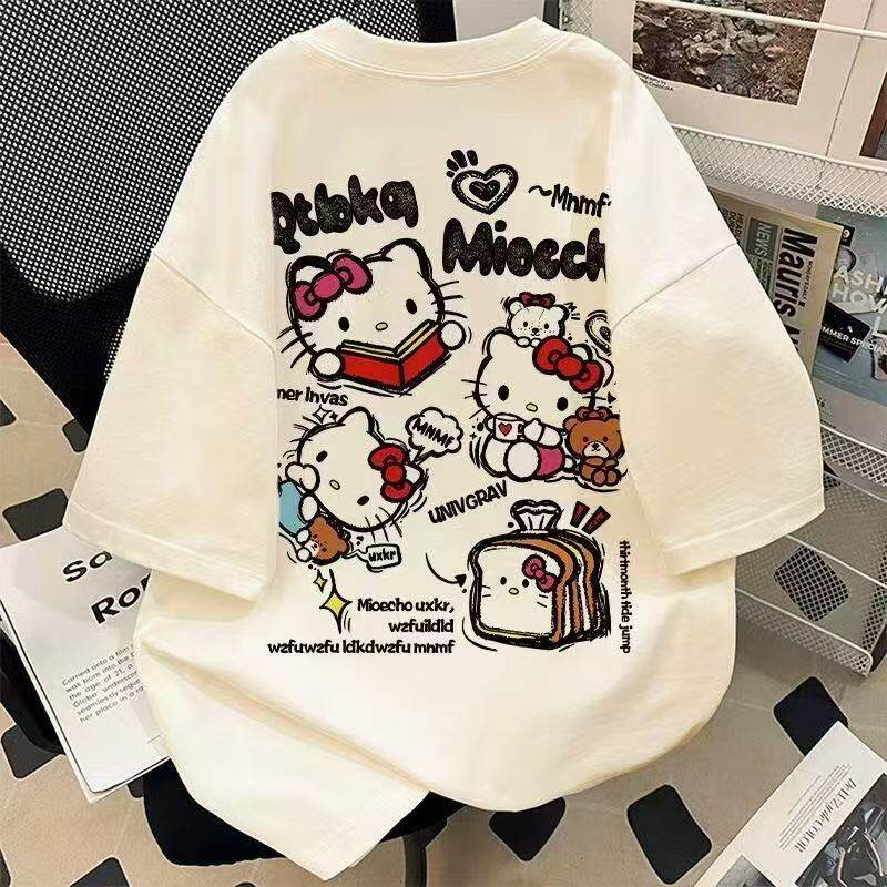 小学生凯蒂猫宽松短袖纯棉T恤图片