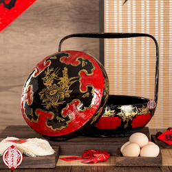 传漆艺述永春漆篮闽南神篮嫁娶婚庆民间竹编大漆拜拜烧香篮子手绘