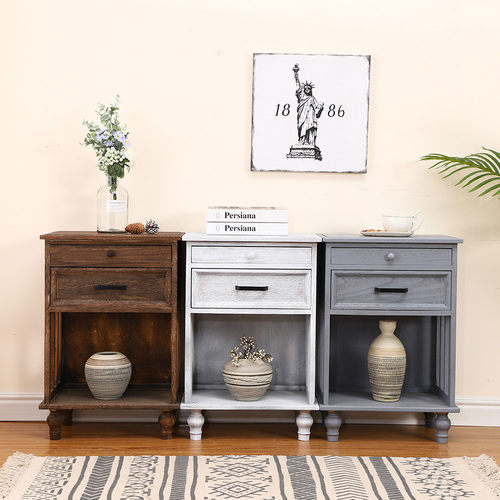 云东方整装实木复古北欧床头柜