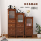 美式 实木茶几客厅餐边柜窄酒柜电视边柜收纳储物柜一体夹缝斗柜子