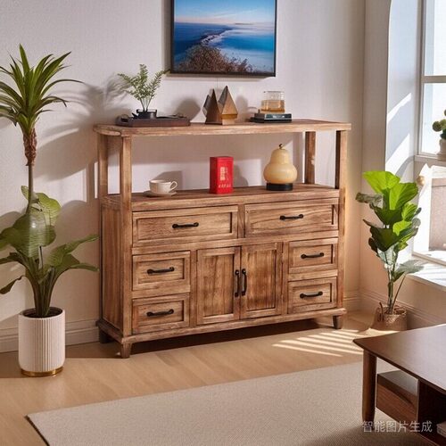 阳台置物玄关柜实木靠墙收纳柜