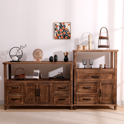 茶边柜美式餐边柜房间玄关置物架