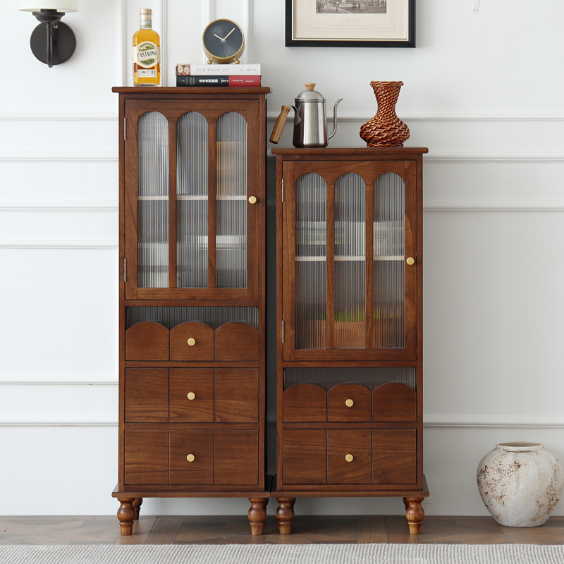 开放漆实木置物柜小酒柜阳台边柜