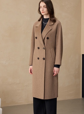 2025冬季新款经典款双面羊绒max长袖 大衣纯山羊绒毛呢大衣外套女