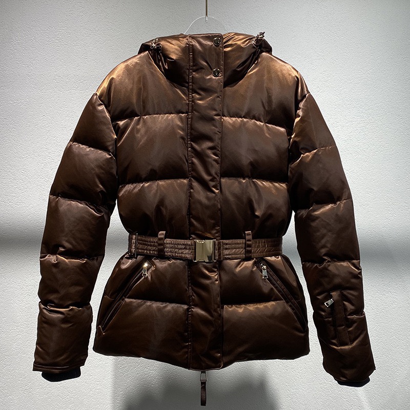 001小众纯色连帽防水羽绒服