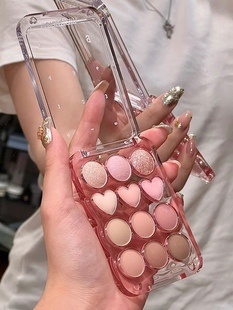 colorgram爱心12色眼影盘计算器舒华同款01粉橘蜜桃甜妹显嫩