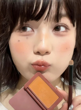 日杂橘色系腮黄 Mooneyes橡皮糖腮红2025新款爆款膨胀收缩色杏色