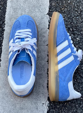 美式复古蓝色德训鞋男女款春季2026新款情侣百搭增高运动休闲板鞋