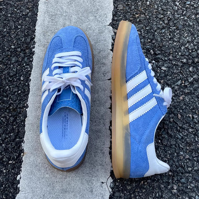 美式复古蓝色德训鞋男女款春季2026新款情侣百搭增高运动休闲板鞋